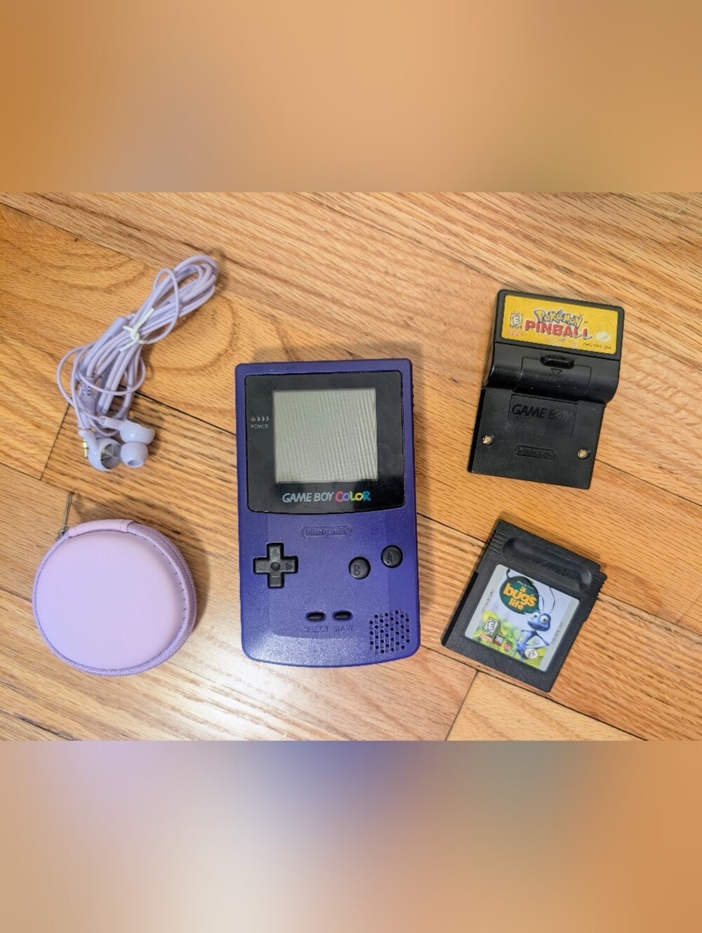 Nintendo Game Boy Color CGB-001 Purple Bundle Pokémon Pinball + A Bug’s Life - Picture 2 of 7